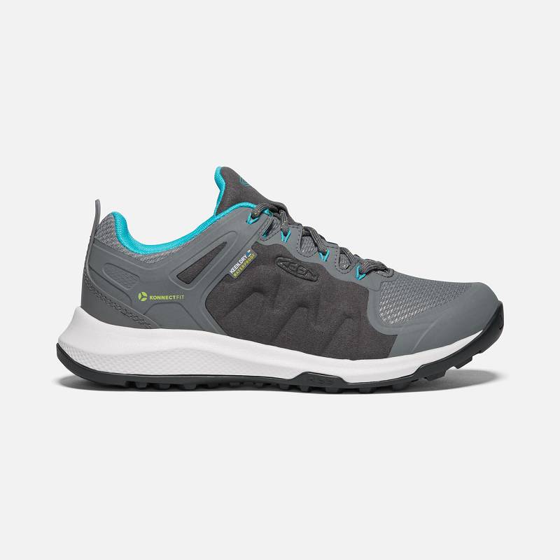 Keen Explore Waterproof Wanderschuhe Damen DE-91856 Steel Grey/Bright Turquoise - Keen Damenschuhe G